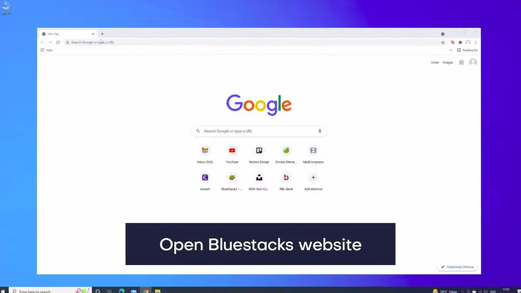 Abra el sitio web BlueStacks de Google